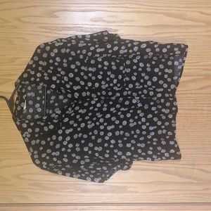 Button Up Cropped Blouse